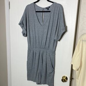 Express Heather Gray V-Neck Top